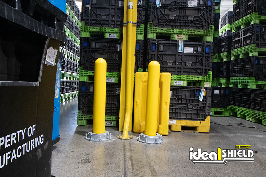 Ideal Shield's 6" Bounce Back Bollard at manufacturing center 